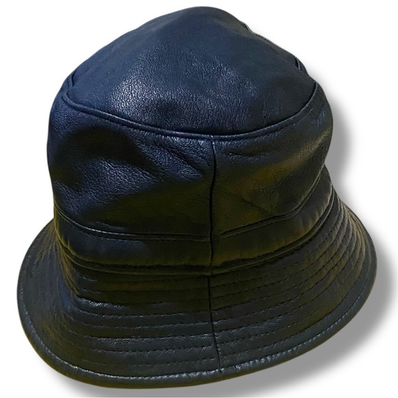 Studio Kokin Bucket Hat Dark Navy Leather Vintage Bucket Hat Fits up to L/XL main image 5